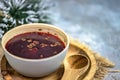 Traditional Polish soup made of red beetroot Royalty Free Stock Photo