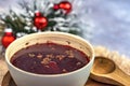 Traditional Polish soup made of red beetroot Royalty Free Stock Photo