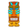 Traditional polynesian tiki idol. Illustration of tribal tiki mask. Design element for decorations. Royalty Free Stock Photo