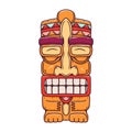 Traditional polynesian tiki idol. Illustration of tribal tiki mask. Design element for decorations. Royalty Free Stock Photo