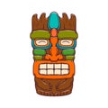 Traditional polynesian tiki idol. Illustration of tribal tiki mask. Design element for decorations. Royalty Free Stock Photo