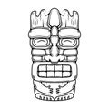 Traditional polynesian tiki idol. Illustration of tribal tiki mask. Design element for decorations. Royalty Free Stock Photo