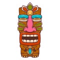 Traditional polynesian tiki idol. Illustration of tribal tiki mask. Design element for decorations. Royalty Free Stock Photo