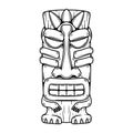 Traditional polynesian tiki idol. Illustration of tribal tiki mask. Design element for decorations. Royalty Free Stock Photo