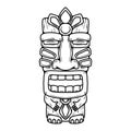 Traditional polynesian tiki idol. Illustration of tribal tiki mask. Design element for decorations. Royalty Free Stock Photo