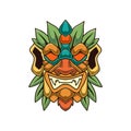 Traditional polynesian tiki idol. Illustration of tribal tiki mask. Design element for decorations. Royalty Free Stock Photo