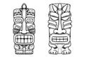 Traditional polynesian tiki idol. Illustration of tribal tiki mask. Design element for decorations. Royalty Free Stock Photo