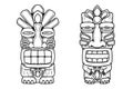 Traditional polynesian tiki idol. Illustration of tribal tiki mask. Design element for decorations. Royalty Free Stock Photo