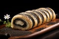 Traditional Poppy seed roll. Generate Ai Royalty Free Stock Photo
