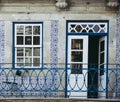 Traditional portugal houses with azulejo, typical portuguese house decoration fragment Royalty Free Stock Photo