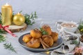 Traditional portuguese Christmas sweets Sonhos Royalty Free Stock Photo