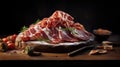 Traditional portuguese dry cured ham, presunto portugues