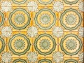 Traditional portuguese glazed exterior wall tiles Royalty Free Stock Photo