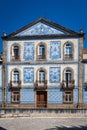 Traditional Portuguese house covered with typical colorful tiles or azulejos Royalty Free Stock Photo