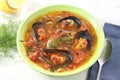 Traditional portuguese mussel soup