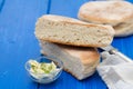 Traditional portuguese potato bread of Madeira - bolo de caco Royalty Free Stock Photo