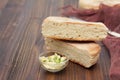 Traditional portuguese potato bread of Madeira - bolo de caco Royalty Free Stock Photo