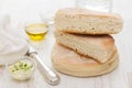 Traditional portuguese potato bread of Madeira - bolo de caco Royalty Free Stock Photo