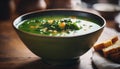 Traditional portuguese soup Caldo Verde in a bowl. Royalty Free Stock Photo