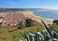Traditional portuguese town Nazare from above