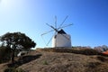 Traditional portuguese windmill near Odeceixe Aljezur, Portugal Royalty Free Stock Photo