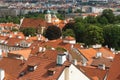 Traditional Prague house top view. Czech Royalty Free Stock Photo