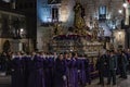 The traditional profession of religious Catholic orders during the Holy Week of the course of sinners along the streets of Madrid.