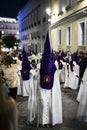 The traditional profession of religious Catholic orders during the Holy Week of the course of sinners along the streets of Madrid.