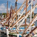 Traditional provencal sailing boats called pointus, Bandol