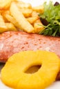 Gammon steak with a pineapple ring Royalty Free Stock Photo