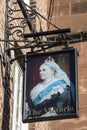 Traditional Pub Sign for The Victoria in Chester Royalty Free Stock Photo