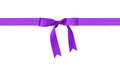 Traditional purple ribbon bow border Royalty Free Stock Photo