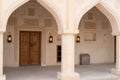 Traditional qatari house exterior at the national qatar museum Royalty Free Stock Photo