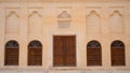 Traditional qatari house exterior at the national qatar museum Royalty Free Stock Photo