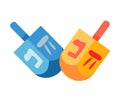 Traditional quadrangle toy for kids - dreidel, for games in Hanukkah. Royalty Free Stock Photo