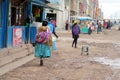 Traditional quechua woman on the street in Bolivia