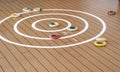 Traditional quoits on ship deck. Royalty Free Stock Photo