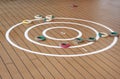 Traditional quoits on ship deck. Royalty Free Stock Photo