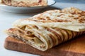 Traditional Qutab or Gozleme made with Dough, Minced Meat or Cheese.