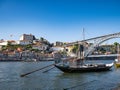 Traditional Rabelo Boats on River Douro, Porto, Portugal Royalty Free Stock Photo