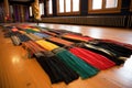 traditional rafia skirts laid out for kwanzaa dance Royalty Free Stock Photo