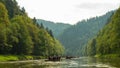 Traditional rafting on the Dunajec Gorge, Pieniny, Poland,