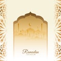 Traditional ramadan kareem festival card with mosque gate