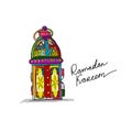 Traditional ramadan kareem month celebration. Greeting card design