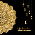 Traditional ramadan kareem month celebration. Greeting card design