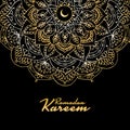 Traditional ramadan kareem month celebration. Greeting card design