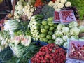 Traditional raw & fresh of variety vegetables at local market in Bedugul, Bali, Indonesia