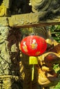 Red asian lantern in chinese temple Royalty Free Stock Photo