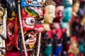 Bhairav mask hanging at the market in Nepal