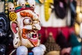 Bhairav mask hanging at the market in Nepal Royalty Free Stock Photo